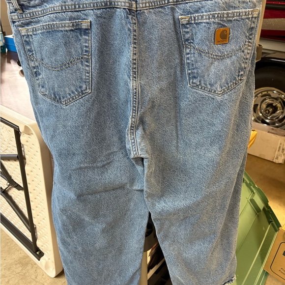 Men’s Carhartt Relaxed Fit Blue Jeans Durable Denim Style 46x30 - Picture 4 of 8